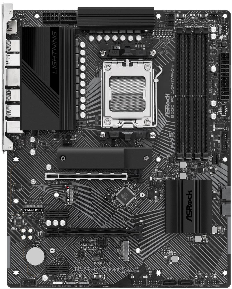 ASRock B650 PG Lightning / AMD B650 / AM5 / 4x DDR5 DIMM / 3x M.2 / HDMI / USB-C  / ATX